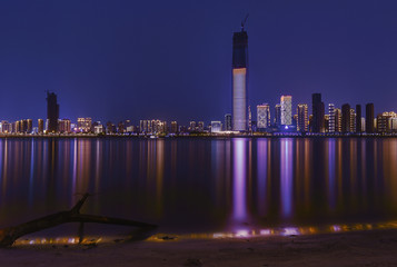 Fototapeta premium Night view of Yangtze River in China