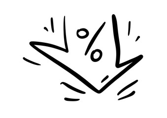 RATE CUT icon. Price or cost cut icon. Discount and sale icon concept. cutting money bill