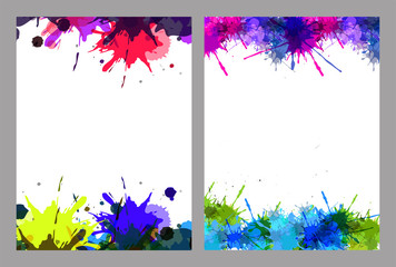 Fototapeta na wymiar Paint splatter or splashes background in two color option.