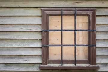 Vintage wall with wooden windows