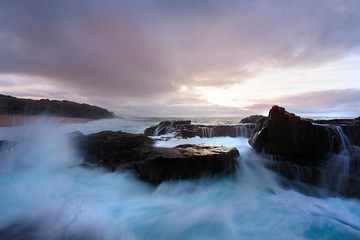 The way to natural beautiful Rock pool in Australia. Bore Beach in San Remo.