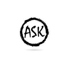 Ask word concept isolated on white background