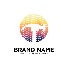 hammer logo design with colorful styles