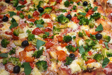 Pizza vegetarian macro background