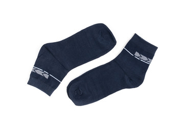 Men's cotton socks black on white background