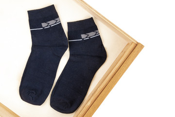 Men's cotton socks black on white background