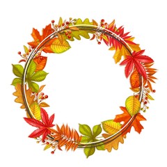 fall frame with autumn foliage