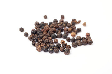 Piper nigrum Linn, Black Pepper on iSolated White Background