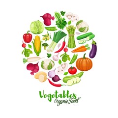 Vegetables round banner