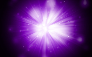 Dark Purple sparkle rays with bokeh abstract elegant background. Dust sparks background.