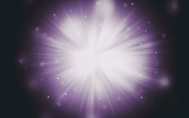 Dark Purple sparkle rays with bokeh abstract elegant background. Dust sparks background.
