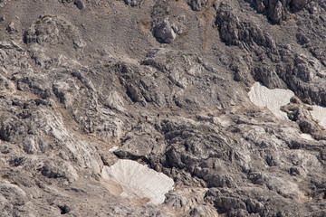 patches of snow in Hribarice mountain plateau