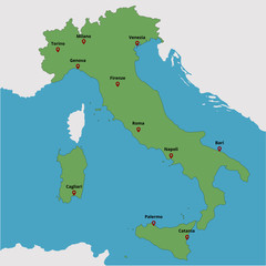 Vector map of italy © Alex Perazzoli