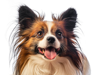 cute papillon dog isolated a on white background