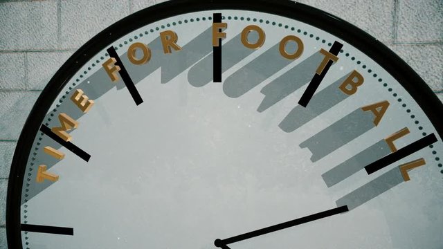 Time for football on clock animation