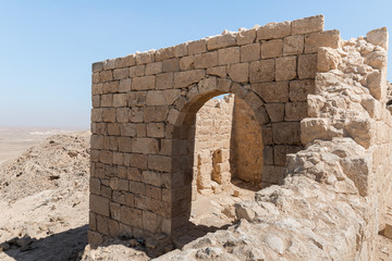 The ruins  of the city walls of the Nabataean city of Avdat, located on the incense road in the Judean desert in Israel. It is included in the UNESCO World Heritage List.