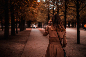 woman walking in the park