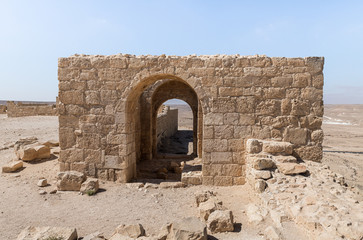 Ruins  of the North Watchtower on ruins of the Nabataean city of Avdat, located on the incense road in the Judean desert in Israel. It is included in the UNESCO World Heritage List.