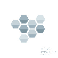 Vector modern geometric artistic graphic composition can be used as template and layout. Abstract technical background with graphic shape, hexagon.