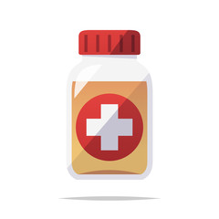 Bottle of medicine vector isolated illustration
