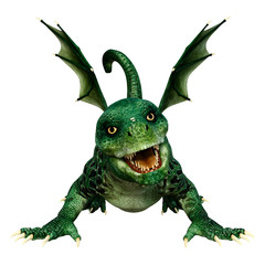 Obraz premium 3D Rendering Fairy Tale Dragon on White