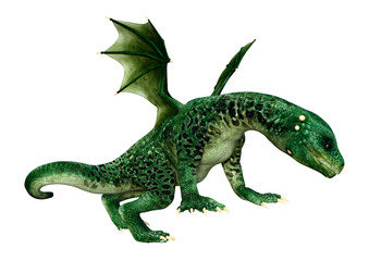 Fototapeta premium 3D Rendering Fairy Tale Dragon on White