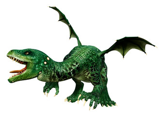 Fototapeta premium 3D Rendering Fairy Tale Dragon on White