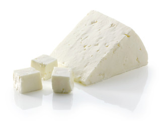 Queso de burgos fresco, fondo blanco. Fresh Burgos cheese, white background.