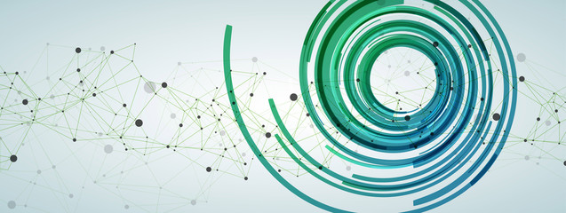 Wireframe background with plexus effect. Futuristic vector illustration.