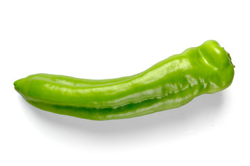 Italian green pepper isolated on white background ready to use in designs