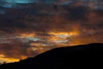 sunset in mountains