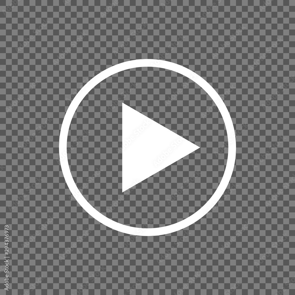 Wall mural play button vector icon isolated on transparent background