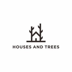 Fototapeta premium real estate logos of houses and trees