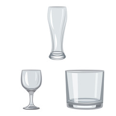 Vector design of dishes and container logo. Collection of dishes and glassware stock symbol for web.