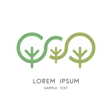 Green Tree Family Logo - Big Plants And Small Sprout Symbol. Heredity And Variability, Genetics And Selection, Mother, Father And Child Vector Icon.