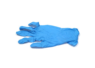 blue medical glove isolated on white background