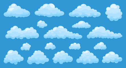 Set of cartoon clouds