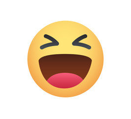 Emoticon laughing out loud with closed eyes Vector Design Art