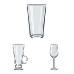 Vector design of dishes and container sign. Collection of dishes and glassware stock symbol for web.