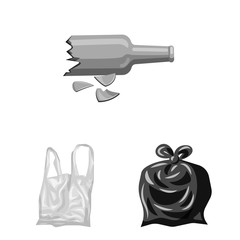 Isolated object of dump and sort logo. Set of dump and junk stock vector illustration.