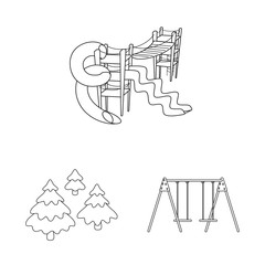 Vector illustration of landscape and nature icon. Set of landscape and city stock vector illustration.