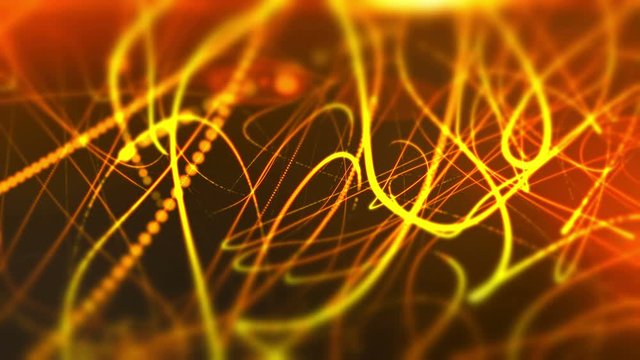 Abstract orange waves curves ripple motion and blurred background decoration. UHD 4K seamless loop video.