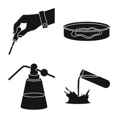 Isolated object of pharmacology and experiment sign. Set of pharmacology and chemistry stock vector illustration.