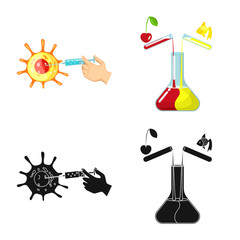 Obraz premium Vector design of test and synthetic icon. Set of test and laboratory stock vector illustration.