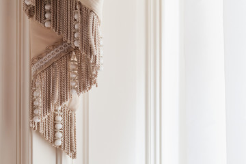 Decorative luxury curtains, close up photo