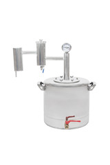 Modern device for the production of moonshine at home, isolated on a white background