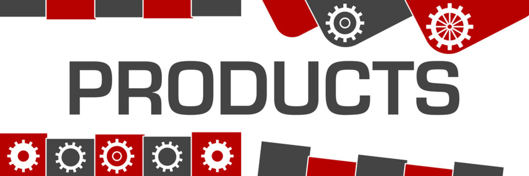 Products Red Grey Random Shapes Gears 