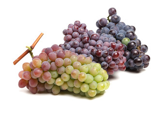 Grapes on white background 