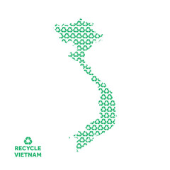 Vietnam map made from recycling symbol. Environmental concept