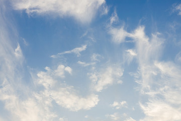 Background of colorful sky concept: Dramatic sunset with twilight color sky and clouds